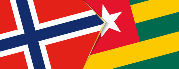 Norway and Togo flags, two vector flags.