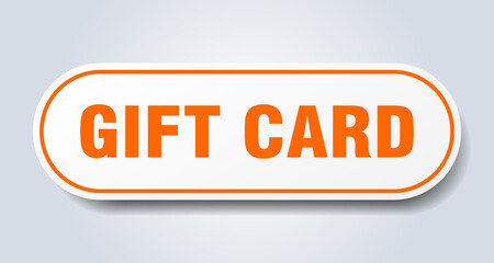 gift card sign. rounded isolated button. white sticker