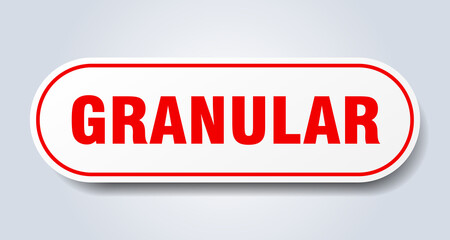 granular sign. rounded isolated button. white sticker