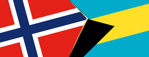 Norway and The Bahamas flags, two vector flags.