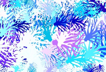 Light Pink, Blue vector elegant pattern with branches.