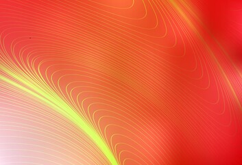 Light Red, Yellow vector template with curved lines.