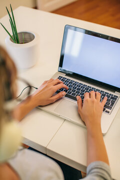 Young Woman Working at Home