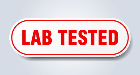 lab tested sign. rounded isolated button. white sticker