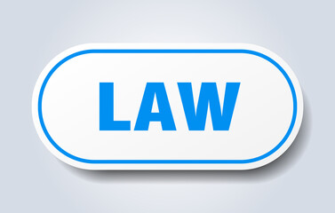 law sign. rounded isolated button. white sticker