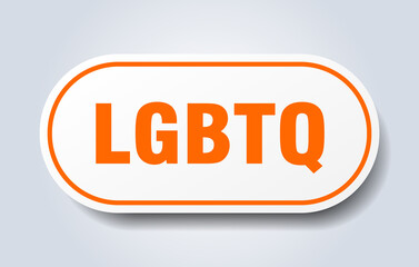 lgbtq sign. rounded isolated button. white sticker