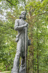 Statue of Estonian poet Kristian Jaak Peterson on Toome Hill, Tartu