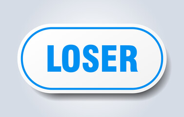 loser sign. rounded isolated button. white sticker