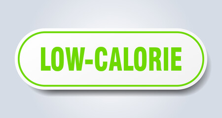 low-calorie sign. rounded isolated button. white sticker