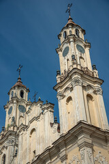 Fototapeta na wymiar Catholic church of the Ascension, one of the most beautiful churches in vilnius