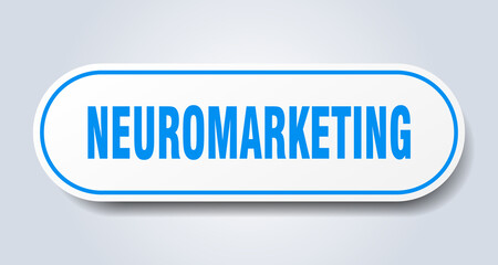 neuromarketing sign. rounded isolated button. white sticker