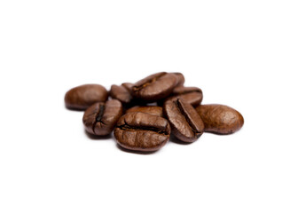Roasted coffee beans isolated on white background