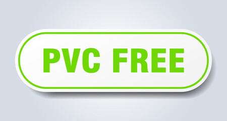 pvc free sign. rounded isolated button. white sticker