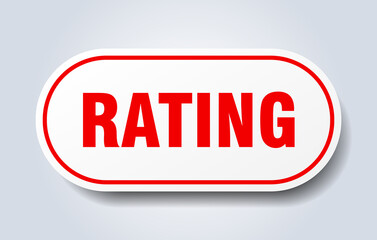 rating sign. rounded isolated button. white sticker