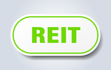 reit sign. rounded isolated button. white sticker