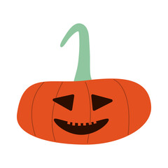 halloween pumpkin with face flat style icon