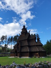 old wooden church against the blue sky - Gol