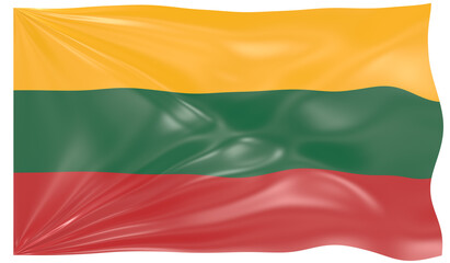 3d Illustration of a Waving Flag of Lithuania