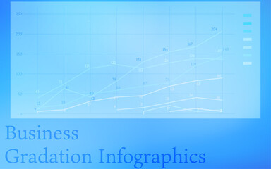 青を基調としたインフォグラフィックス、グラフ・チャート・表