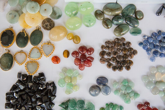 Gemstones on White
