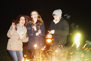 party people fire new years eve