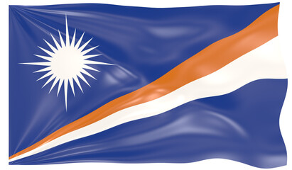 3d Illustration of a Waving Flag of Marshall Islands