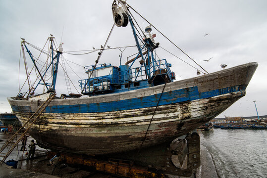 A ship in a harbour