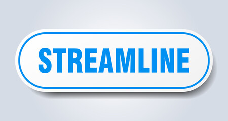 streamline sign. rounded isolated button. white sticker