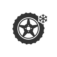 Winter tires icon flat vector © Aleksandr Gladkiy