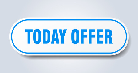 today offer sign. rounded isolated button. white sticker