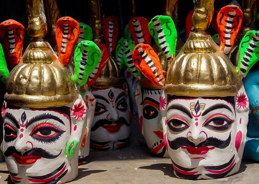 Siva God Deity Heads in the streets of Kolkata