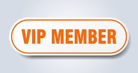 vip member sign. rounded isolated button. white sticker