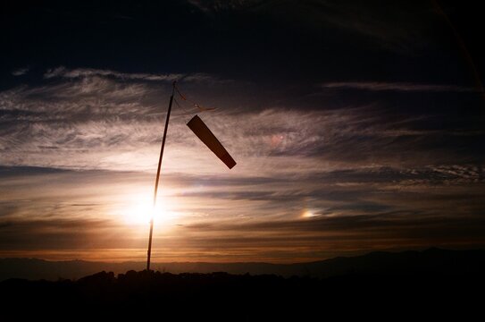 wind sock in sunset