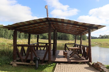 estate pier and ancient castle territory in Belarus