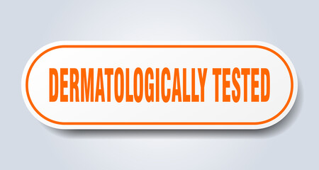 dermatologically tested sign. rounded isolated button. white sticker