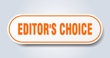 editor's choice sign. rounded isolated button. white sticker