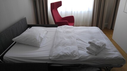 person in bedroom