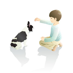 男の子と犬