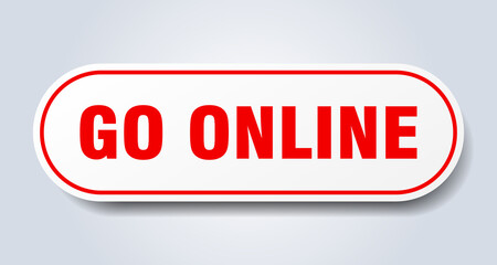 go online sign. rounded isolated button. white sticker