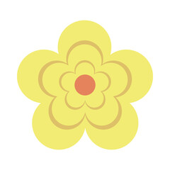 beautiful yellow flower garden nature icon