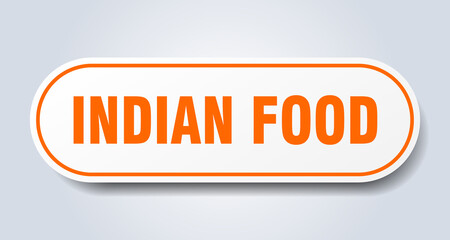 indian food sign. rounded isolated button. white sticker