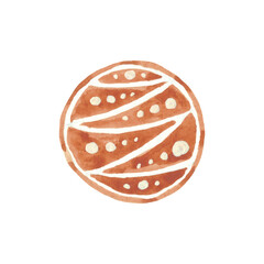 Hand drawn watercolor gingerbread cookies