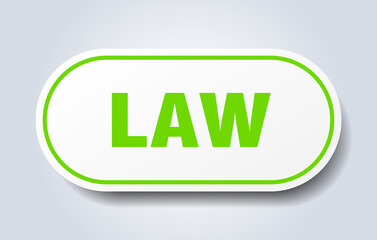 law sign. rounded isolated button. white sticker