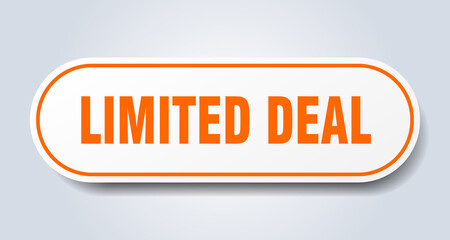 limited deal sign. rounded isolated button. white sticker