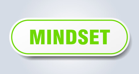 mindset sign. rounded isolated button. white sticker
