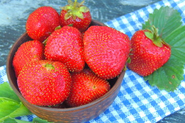ripe strawberries and jam