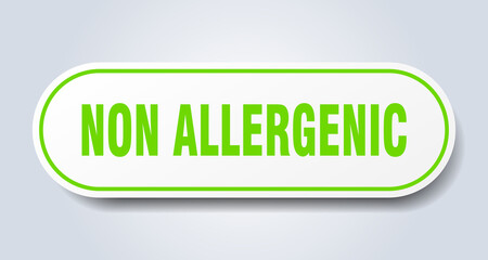 non allergenic sign. rounded isolated button. white sticker