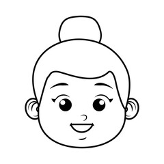 cute little girl student head character