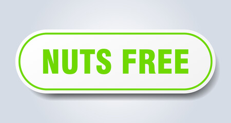 nuts free sign. rounded isolated button. white sticker