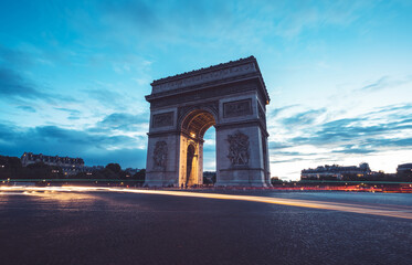 Fototapeta na wymiar Arc de Triumph at evening, Paris, France
